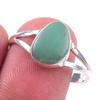 Кольцо из чистого серебра 925 пробы с натуральным хризопразом ручной работы S.10 y2o45