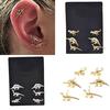 3Pairs Women's Vintage Punk Animal Dinosaur Shape Ear Piercing Studs Earrings