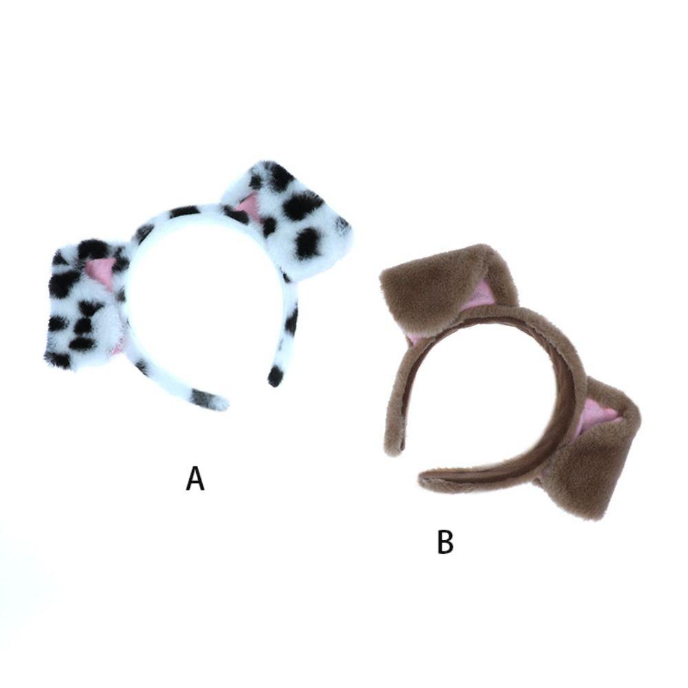 Plush Dog Ears Headband Cosplay Hair Hoop Cute Lolita Hairband Women Girls