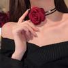 Ankola Camellia кружевное колье-чокер с цепочкой из жемчуга красной розы для женщин