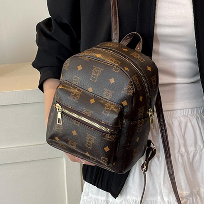 Foreign Style Fashion 2025 Summer New Backpack Trend Niche Design Texture Popular Large-capacity Printing