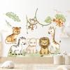 Cartoon Jungle Animal Monkeys Wall Stickers Kids Room Bedroom Nursery Living Room Wall Decor Vinyl Zoo Children Wall Decals