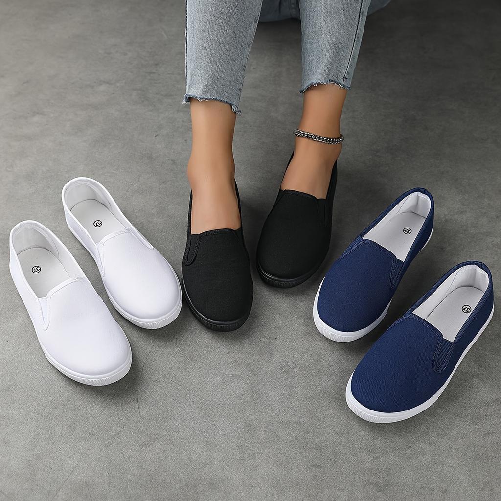 New Fashionable White Sneakers for Men and Women Flat Canvas Shoes for Women Korean Style Flat Shoes