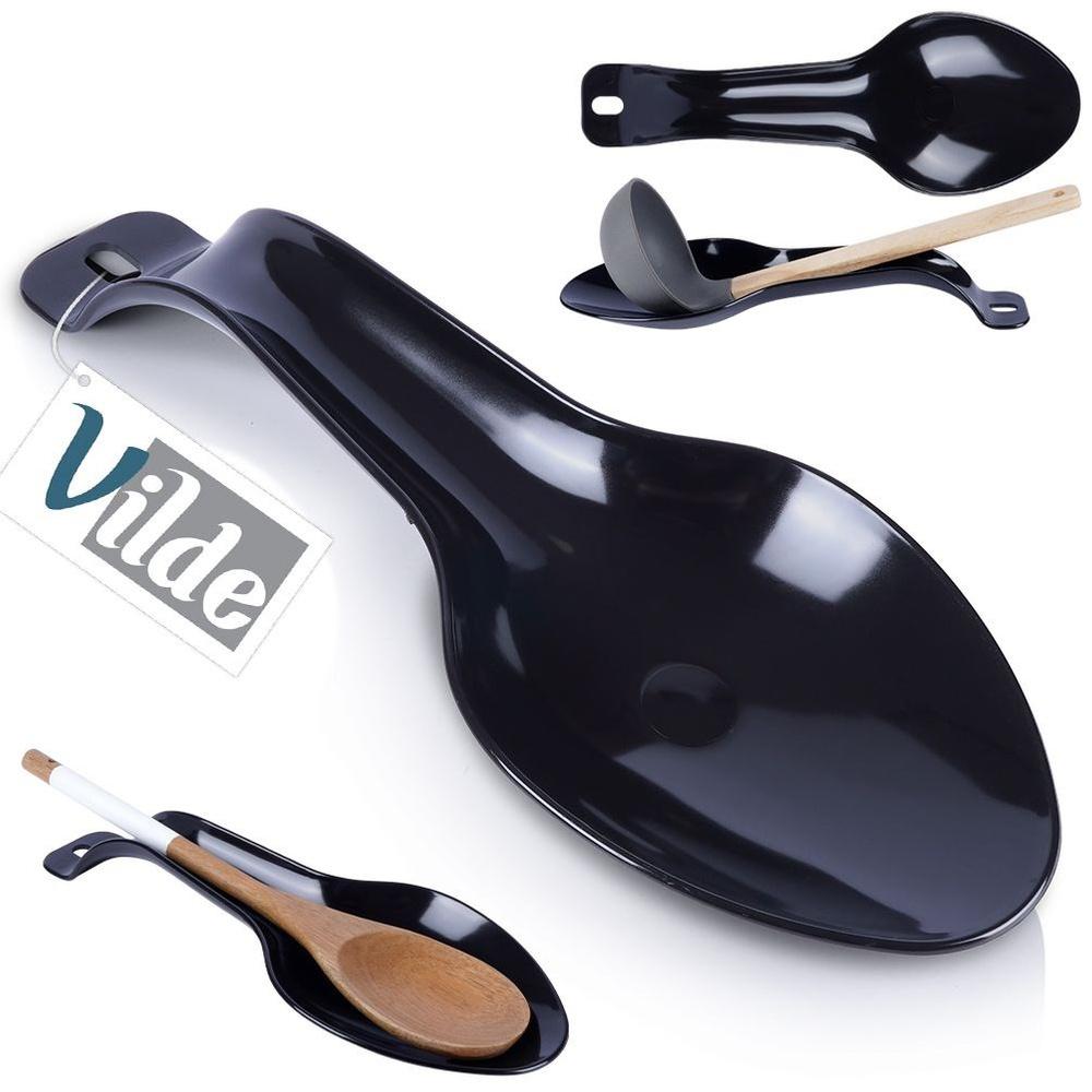 Black ladle and spoon stand