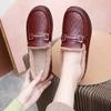 Women Winter Fleece Lined Loafer Shoes Outdoor Anti-Slip Low-Top Shoes for Female Warm Fur Lined Shoes Flat Platform Shoes