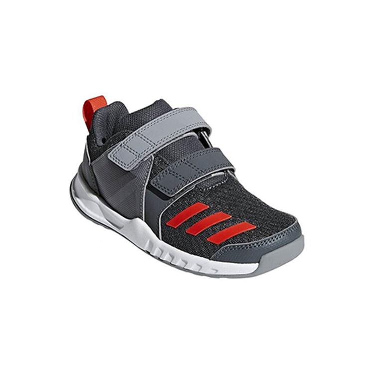 adidas Спортивная обувь для зала Модная без шнуровки Низкая подошва Беговая обувь Серая Красная Белая Детская Возраст 3 7 лет CM8605