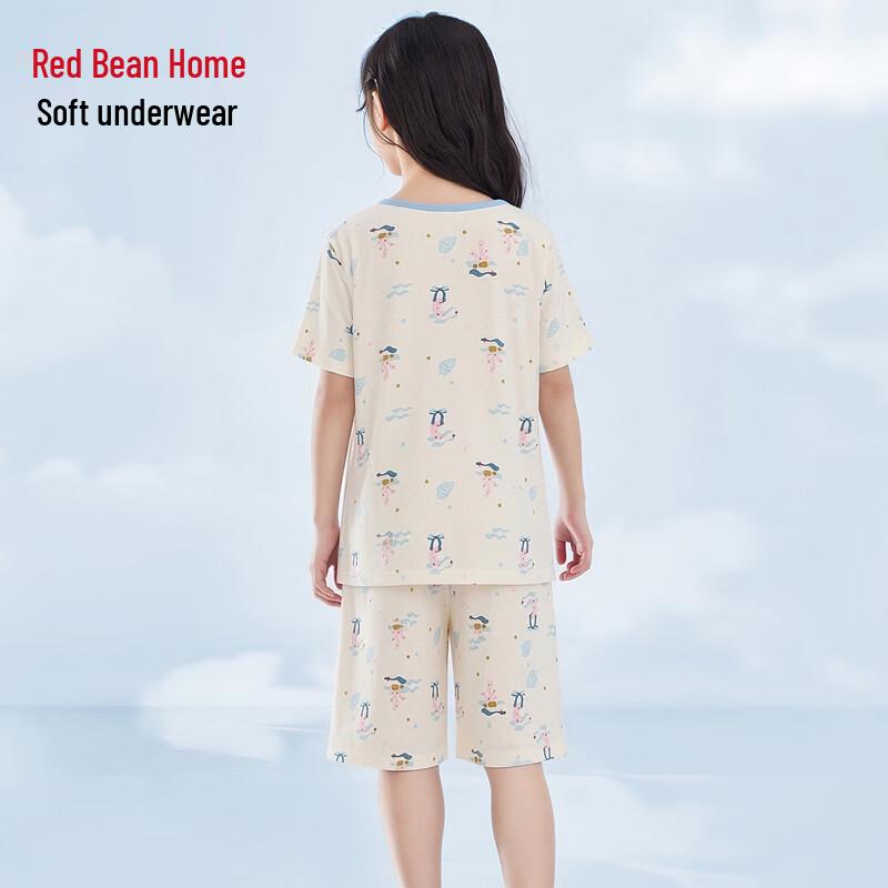 Hodohome Girls' Summer Pure Cotton Pajama Set