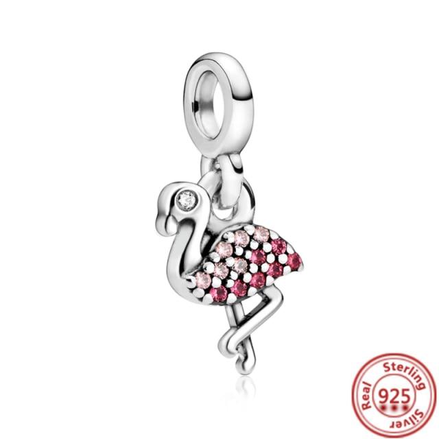 Серьги-браслет Charm Me, ювелирные изделия своими руками, серебро 925 пробы, моя любовь, морская звезда, фламинго, ласточка, мир, мини-подвеска из бисера