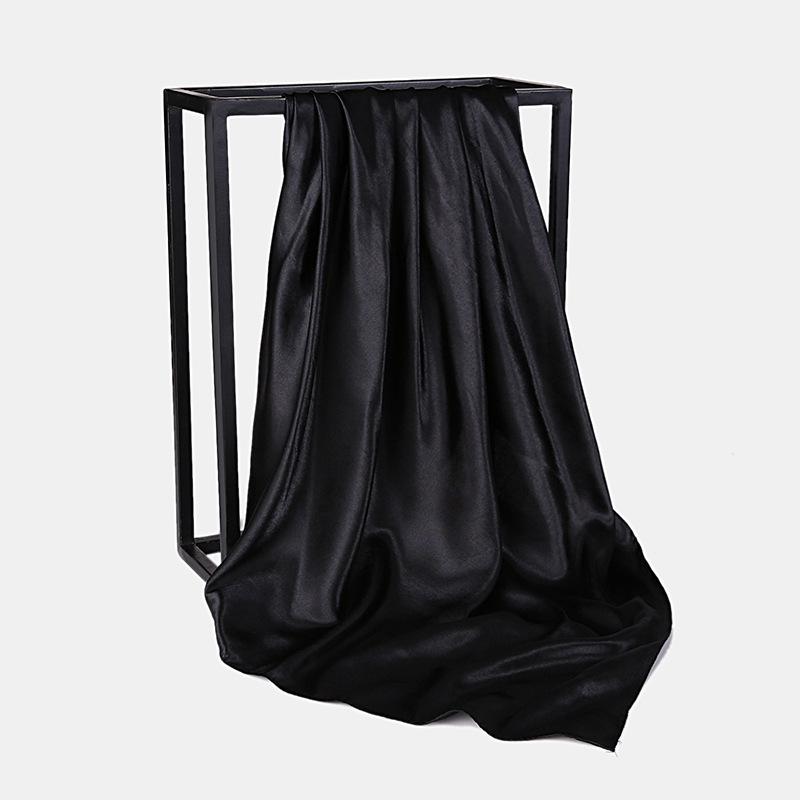 HUISHI Satin Scarf Solid Colors Neckerchief Hijab Scarf For Women Silk Satin Headband Hair Scarves 90cm Square Shawls For Lady