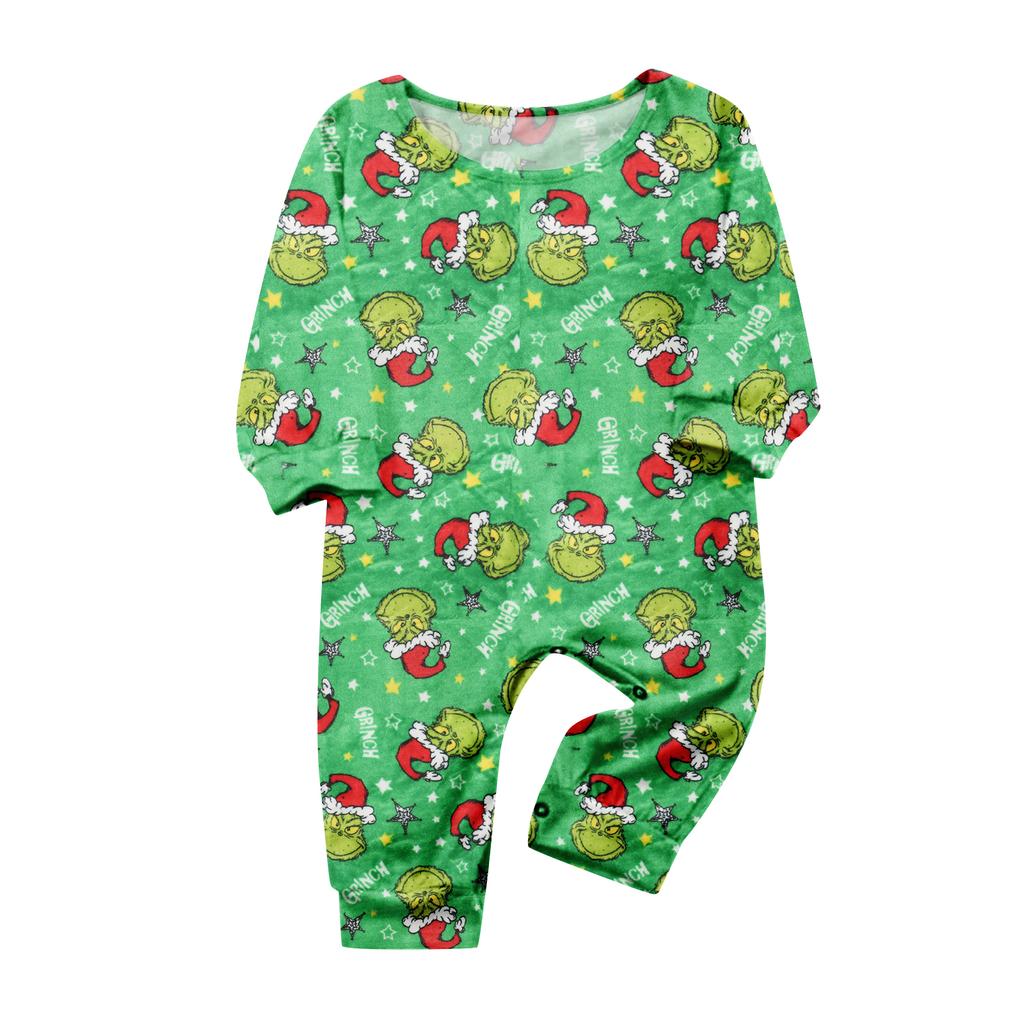 Christmas Print Cute Family Set Pajamas, Home Clothes, Family Set Long Sleeve Top Pants Set