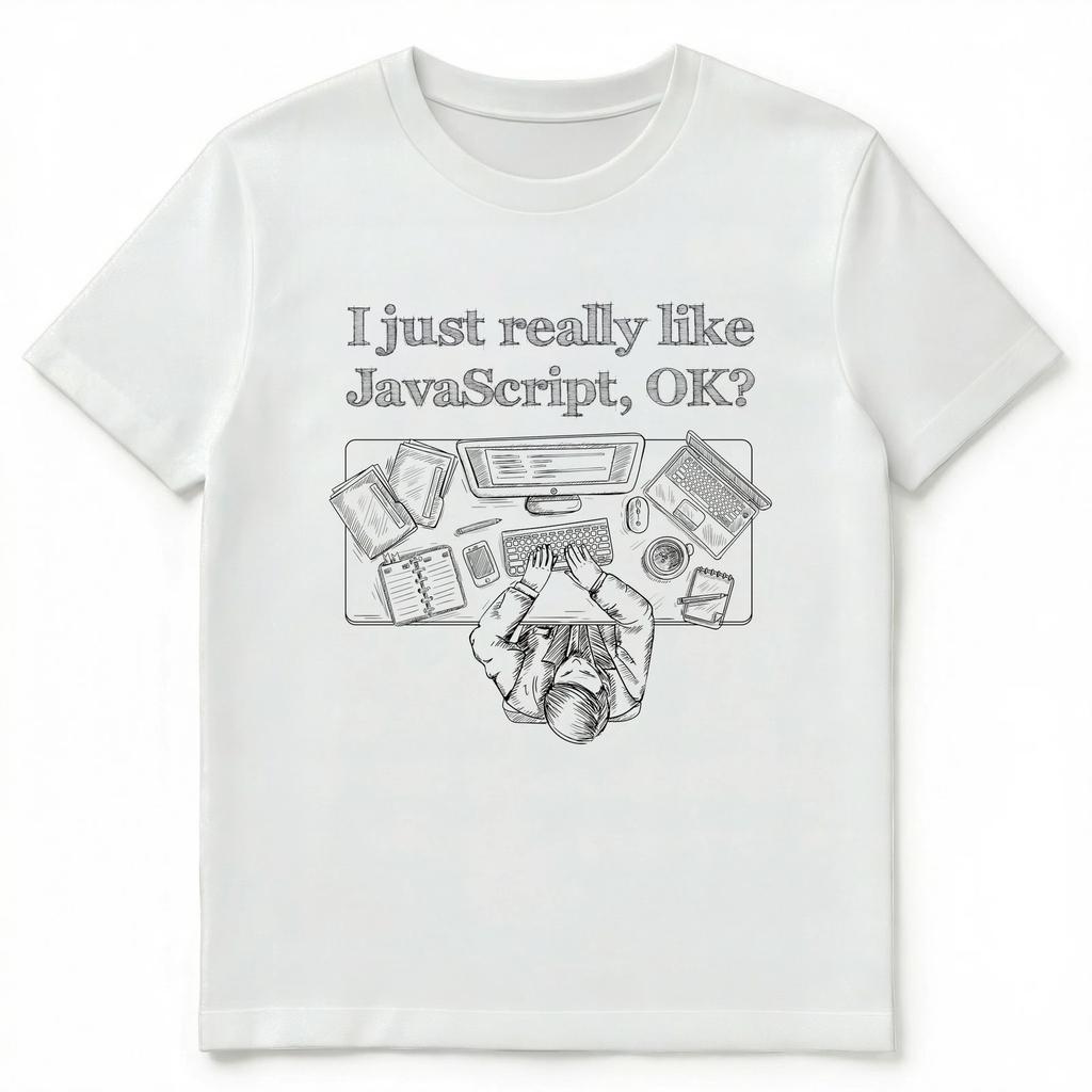 Смешная футболка унисекс "Мне просто очень нравится программирование на Javascript"