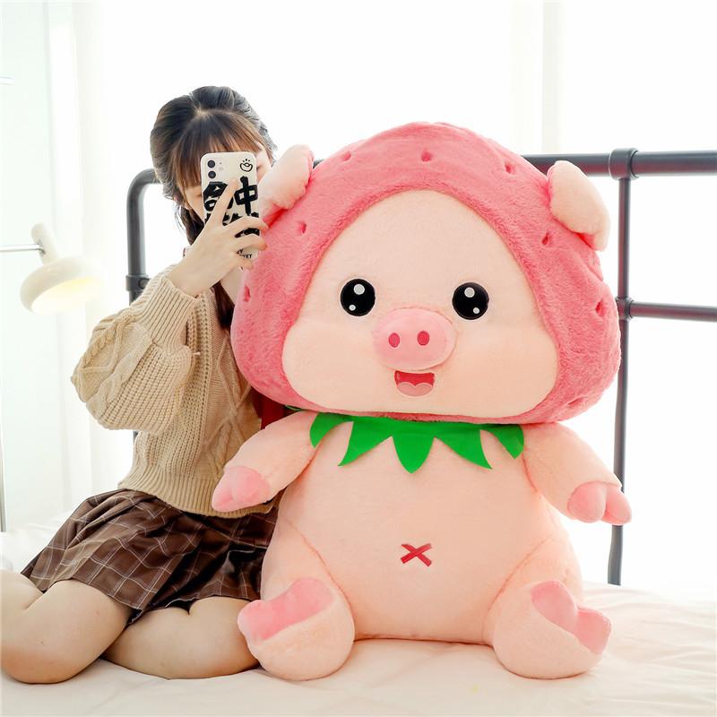 Кукла-свинка Strawberry Pig, плюшевая игрушка, подарок на день святого Валентина, большая кукла-тряпка