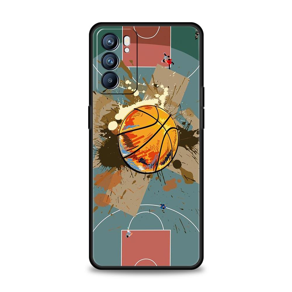 Basketball Basket Number Phone Case For OPPO Find X5 A54 A53 A52 A9 2020 A15 A95 A76 A74 A12 Reno7 SE Reno6 Pro Plus 5G Cover