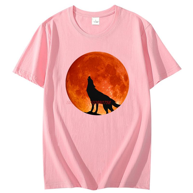 Wolf Moon Funny Shirts Graphic Tee Fashion For Unisex Tops Tshirt New Arrival Goods High Quality Short Sleeve Tee Cotton Tshirt