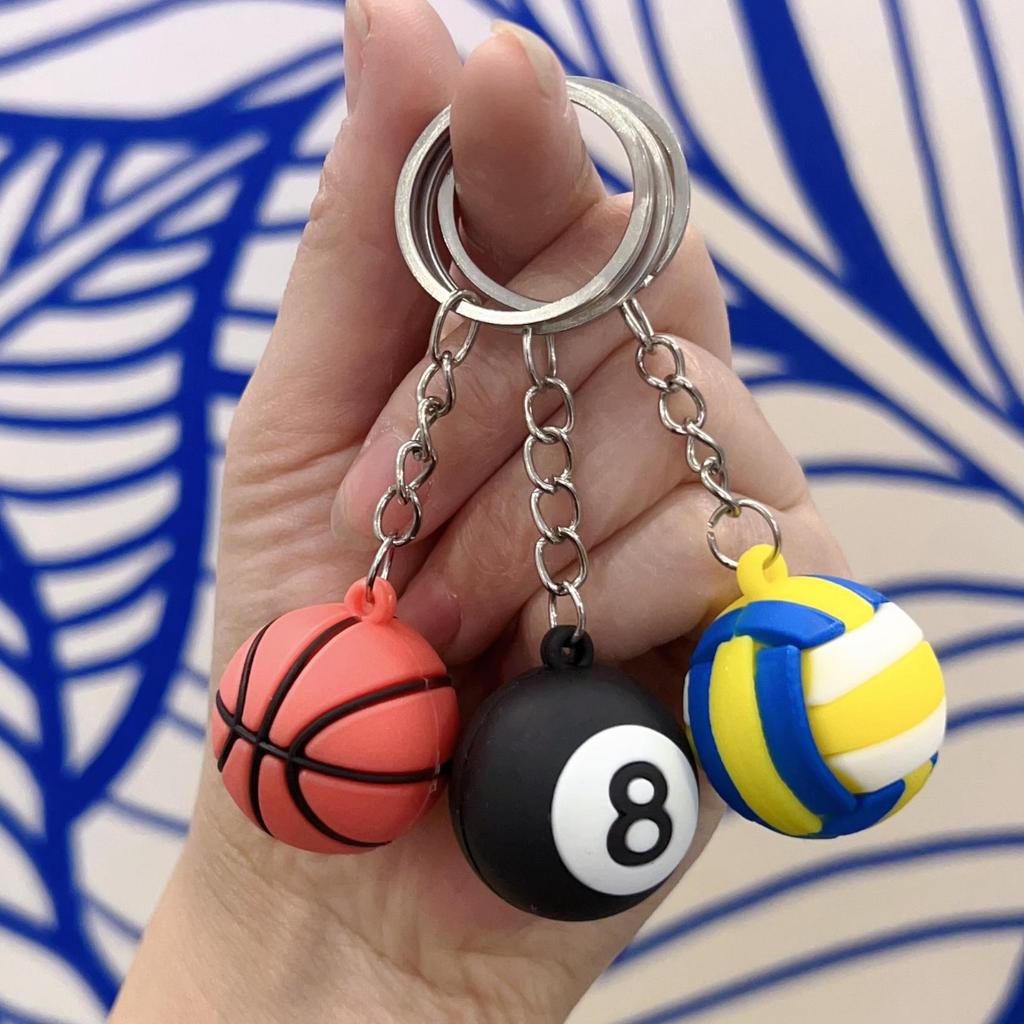 3D спортивный брелок: Украшения для школьных ранцев на тему баскетбола, футбола, тенниса и бильярда