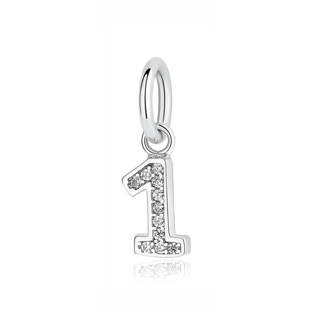 100% 925 Sterling Silver Charm Bead Numbers 0-9 Pendant Charms Fit Fashion Bracelets Necklaces Diy Women Jewelry