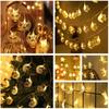 LED String Light Warm White USB Plug-in Star Moon Castle Festival Light Ramadan Decoration Mubarak Eid Home Decor