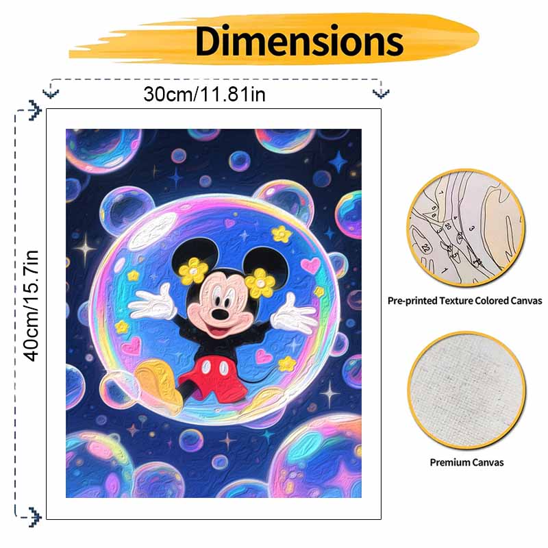 Disney Minnie Mouse Bubble Painting by Numbers Hand Filled Drawing Art Kit Home Decor