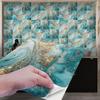 10pcs Blue Marble Tiles Sticker Kitchen Wardrobe Bathroom Home Decor Wall Sticker Self-adhesive Crystal Hard Film Art Wall Decals