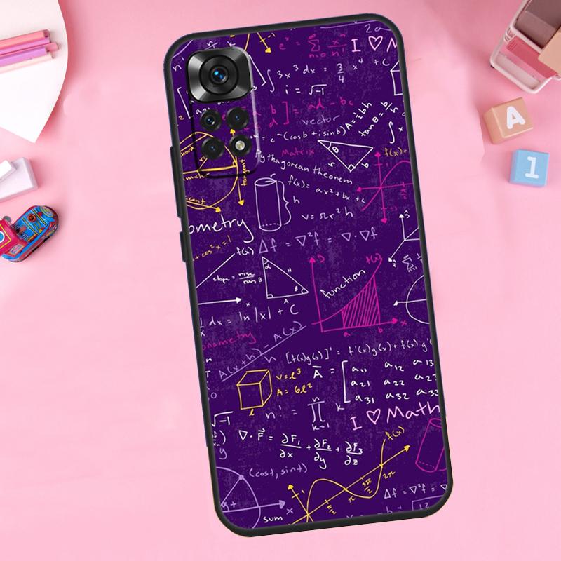 Чехол с формулами по физике, науке, математике для Xiaomi Redmi Note 11 8 9 10 Pro 12 Turbo 8T 9S 10S 11S 12S Redmi 12C 10C 9C