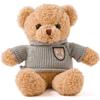Fluffy and Cute Stuffed Bear with Clothes, 35cm, Beige, Perfect for Kids, Girls, and Birthdays.