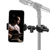 ROTKUEIEE Smartphone Holder for Microphone Stands, Music Phone Stand with 360-Degree Rotation, Adjustable Angle, Anti-Slip, Easy Installation, Portabl