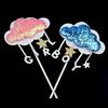 2PCS  Beautiful Clouds Gilr/Boy Cake Topper Cake Flags Baking Decoration Supplies