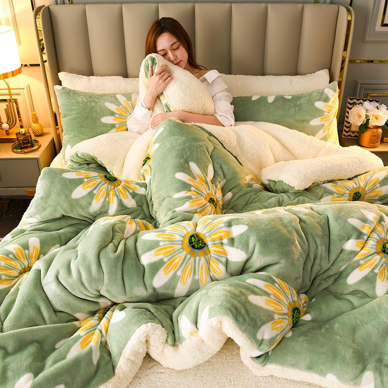 Winter Milk Fleece Lamb's Wool Quilt Thickened Single And Double Students Dormitory Quilt Core