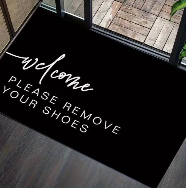 Rural Farmhouse Welcomes Non Slip Floor Mats with "please Put on Shoes and Take Off Shoes" Floor Mats. Thank You for Home Decor