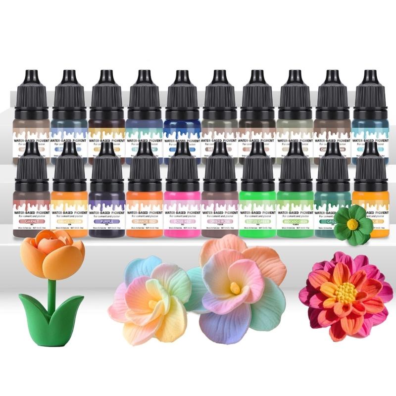 30 Shades Premium Craft Dye Set High Pigment Density 5ml Vials Safe For Children's Art Projects Cement Resin Coloring