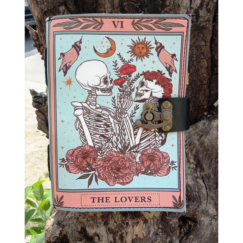 Leather Handcrafted Journal Diary The Lover Printed Office and Personal Use Travel Planner Artist Unruled Writing Sketchbook Diary With C-Lock Brass