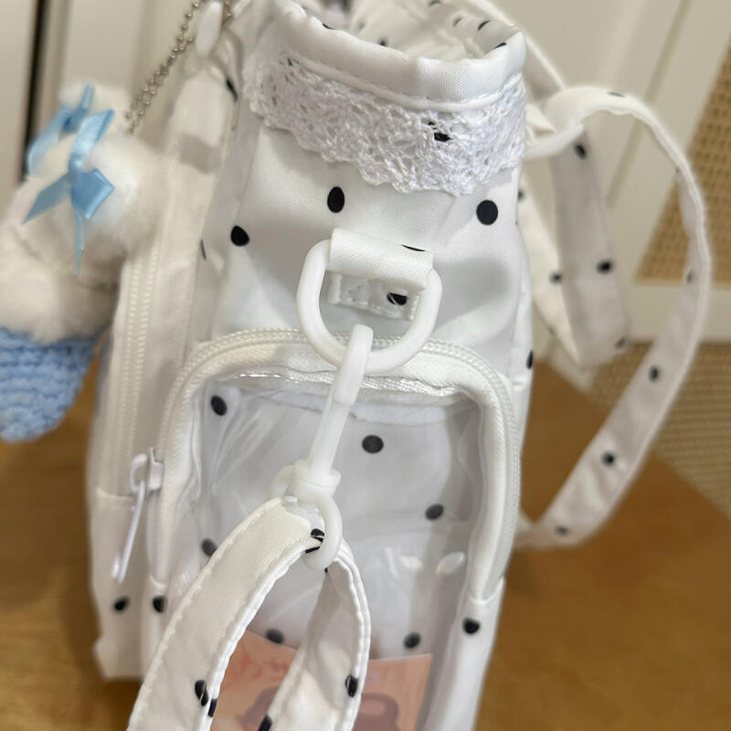 Кружевная прозрачная сумка в горошек, на плечо, для учеников средней школы