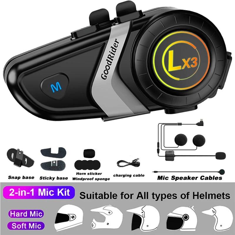 1/2x LX3 Bluetooth Intercom Мотоциклетный шлем Bluetooth гарнитура 2 Мотоциклетный Intercomunicador Moto Interphone Гарнитура Беспроводная BT5.0