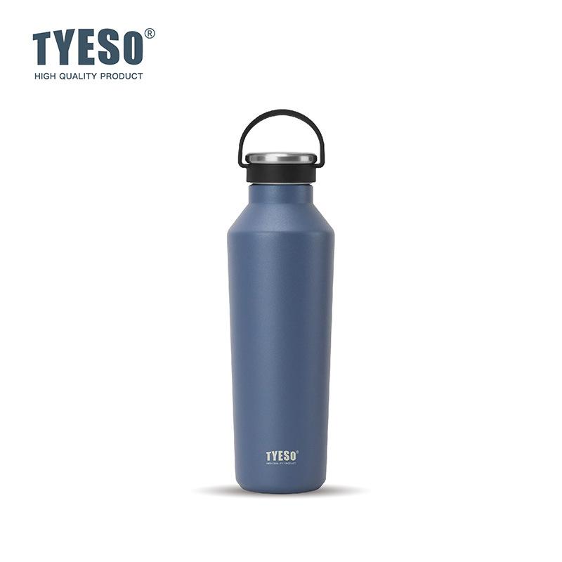 Tyeso Stainless Steel Vacuum Insulated Water Bottle Portable Durable Leak-Proof for Outdoor Sports Matte Finish Carry Handle