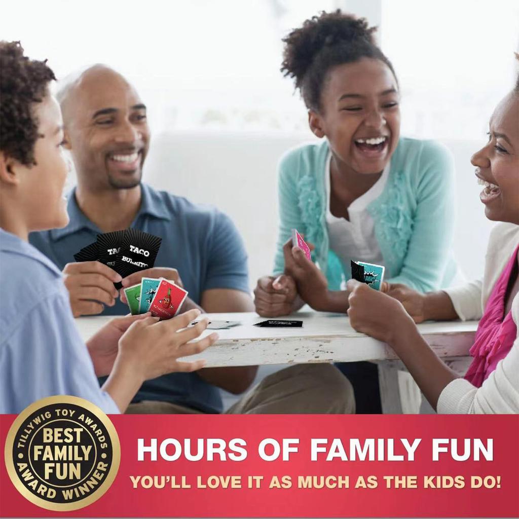 Семейные настольные игры «Тако против буррито» для детей 6–8, 8–12 лет и старше — веселые карточные игры для детей и всей семьи, детский семейный вечер игр