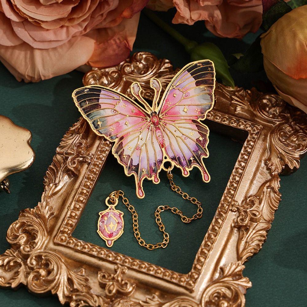 Металлическая металлическая закладка в китайском стиле, зажим для страниц книги, ретро закладка-бабочка, студент