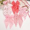 Valentine's Day Hair Bow Clips Cute Hair Bowknot Ribbon Clips Red Love Heart Pattern Hair Accessories for Girls Women Kids