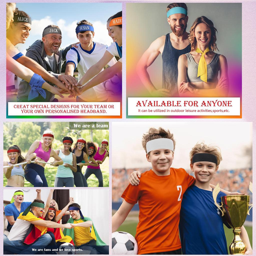 Men Women Adjustable Sports Head Tie, Quick Dry Elastic Sweat Headband, Solid Color Tie Back Headband for Workout Outdoor Team Sports