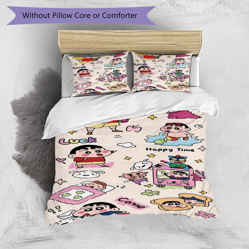 3pcs Duvet Cover Set (1*Duvet Cover + 2*Pillowcase, Without Core), Cartoon comics Print Bedding Set, Bedroom Decor, All‑Season, Birthday Gift