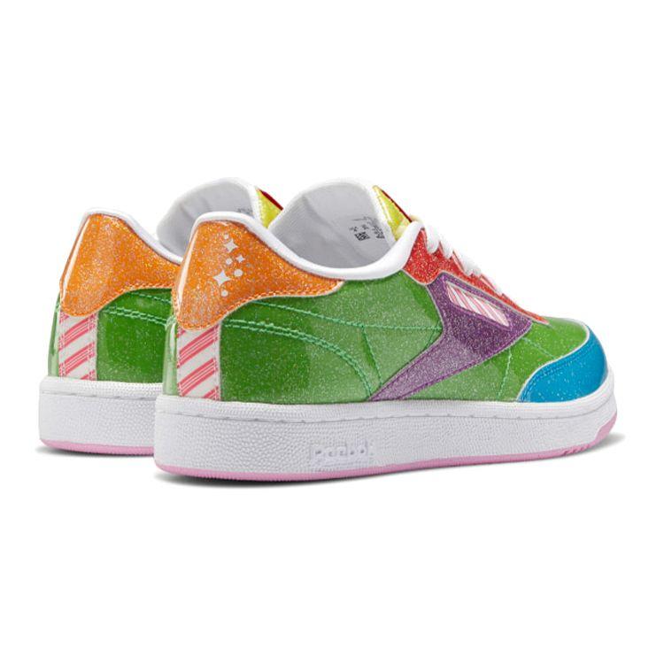 Hasbro X Reebok Club C Big Kid Candy Land Kids Sneakers Multi-Color Super-Green Aubergine H05082