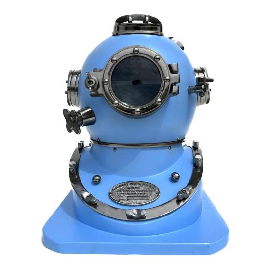 Scuba Anchor Scuba Diving Helmet Replica | Anchor Engineering Diving Helmet | Sky Blue Diving Helmet | Marine Scuba Diving Divers Helmet