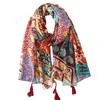 Lightweight Scarves Fashion Flowers Print Women Cotton Wrap Scarf Head Shawl Summer Gift