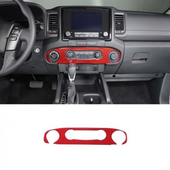 Red Carbon Interior AC Trim Sticker For Nissan Frontier D41 Extended Cab 2024+