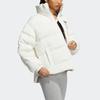 Adidas Двусторонняя нейлоновая куртка на утином пуху Originals на молнии с воротником-стойкой, женская верхняя одежда, белая HS9500