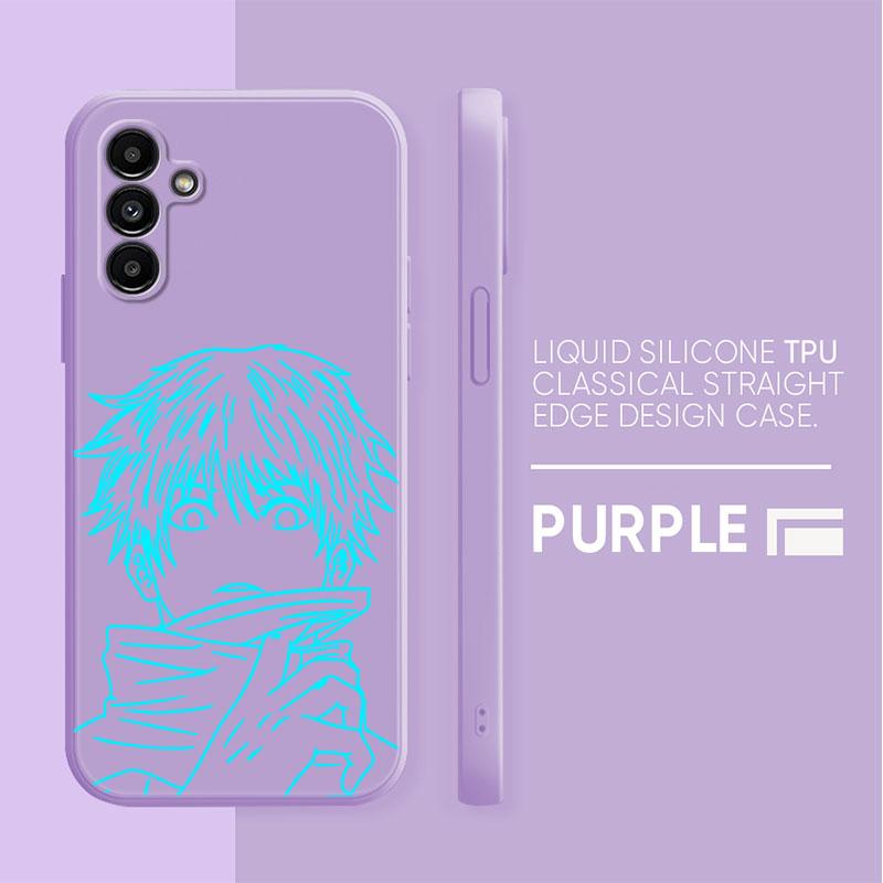 Cartoon Jujutsu Kaisen Phone Case For Samsung Galaxy A71 A21s A01 A03s A70 A31 A02 A51 A50 A11 Silicone Square Liquid Cover Bag