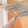 Windproof Metal Hanger For Clothes Home Pants Coat Non-Slip Drying Hangers With Adjustable Clips Closets Storage Organizer