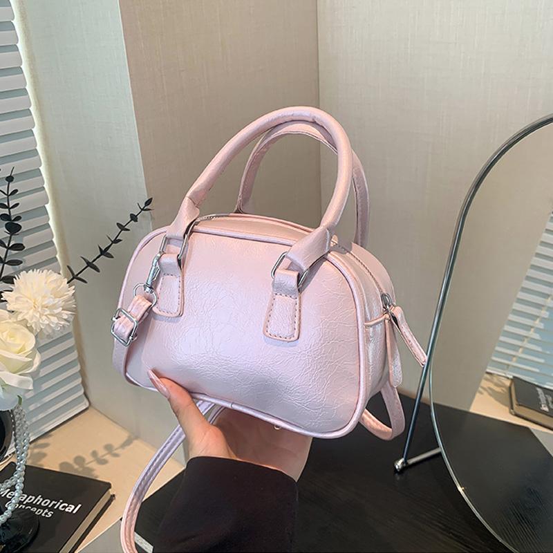 Texture PU Leather Small Top-handle Bags Solid Color Handbags Designer Casual Crossbody Shoulder Bag For Daily Used