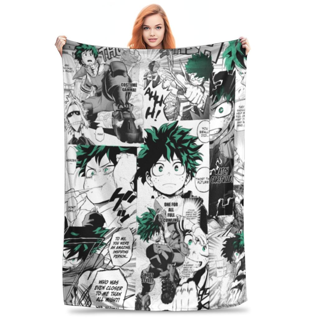 Изуку Мидория Манга Коллаж Одеяло Моя Геройская Академия Манга Аниме Фланелевое Теплое Плед Одеяло для Покрывала