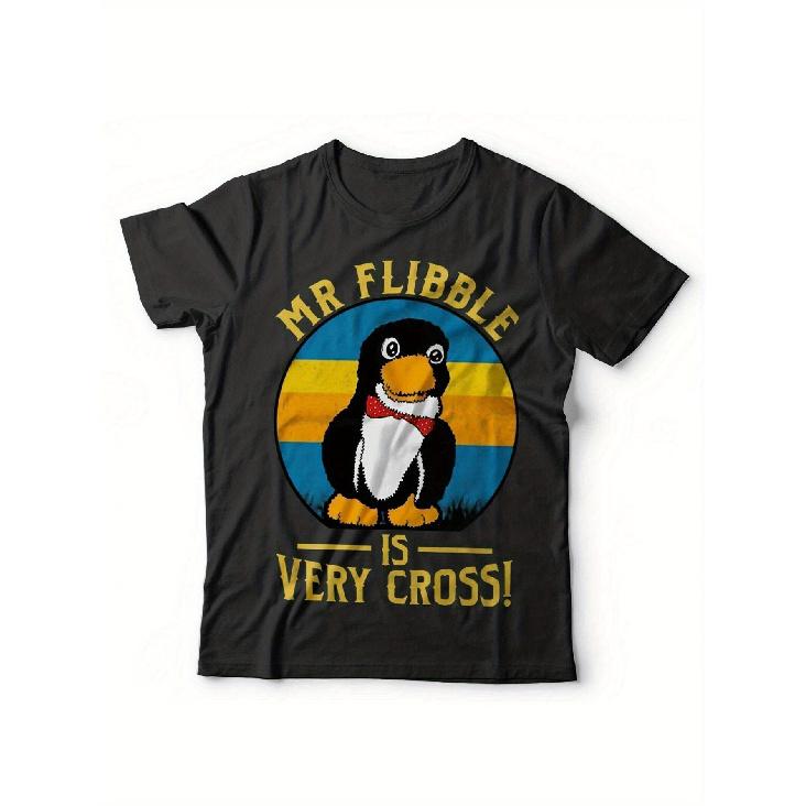 Mr Flibble Is Very Cross T-Shirt - Red Dwarf TV Show Merchandise, Iconic Character Logo & Yellow Print Retro Pop Culture Tee, Unisex Adult Short
