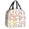 Cartoon Mochi Cat Peach And Goma Meme Lunch Bag Women Thermal Cooler Insulated Lunch Box for Work Office Travel Picnic Food Bags